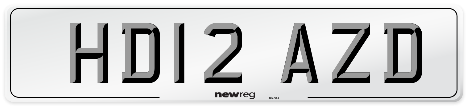 HD12 AZD Number Plate from New Reg